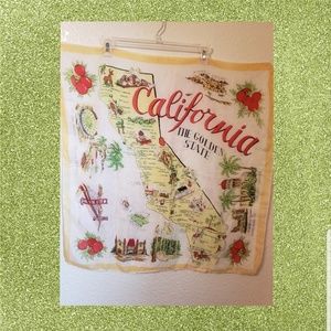 Vintage California souvenir silk scarf